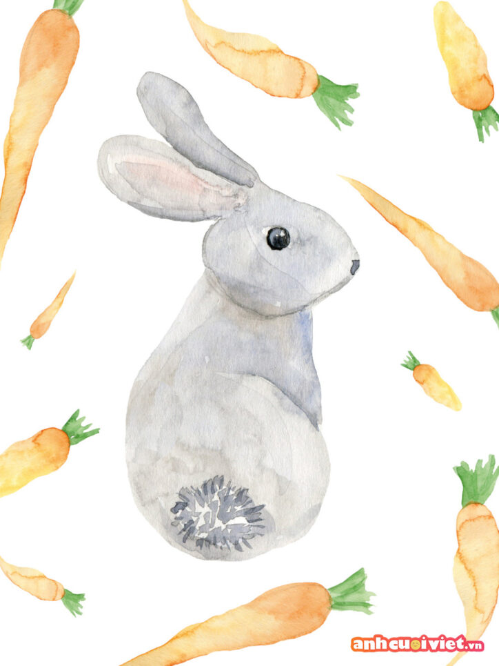 Phù hợp với những cô nàng thích sự nhẹ nhàng, chú thỏ đáng yêu cùng những củ cà rốt xung quanh. 